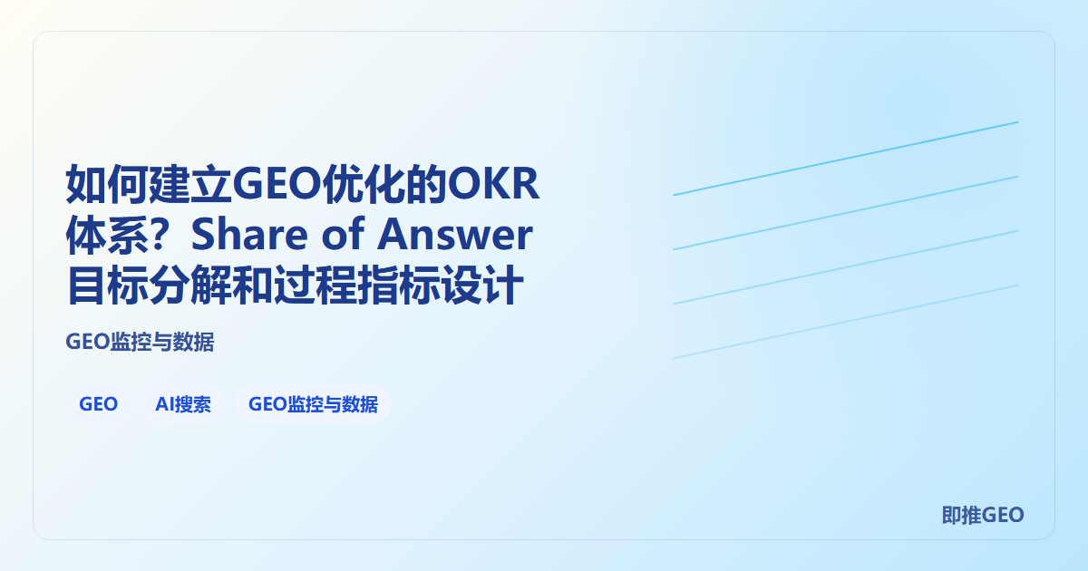 如何建立GEO优化的OKR体系？Share of Answer目标分解和过程指标设计