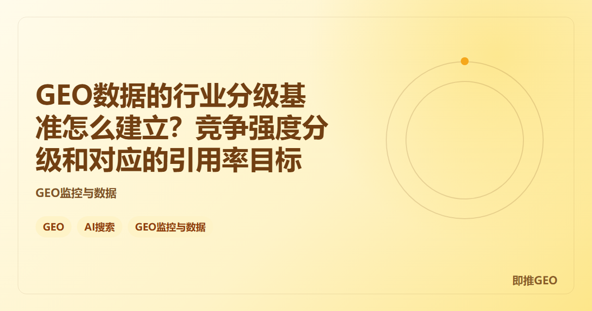 GEO数据的行业分级基准怎么建立？竞争强度分级和对应的引用率目标