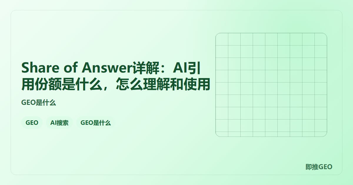 Share of Answer详解：AI引用份额是什么，怎么理解和使用