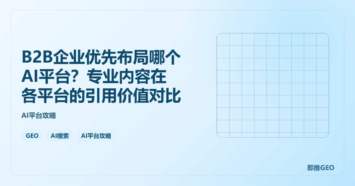 B2B企业优先布局哪个AI平台？专业内容在各平台的引用价值对比